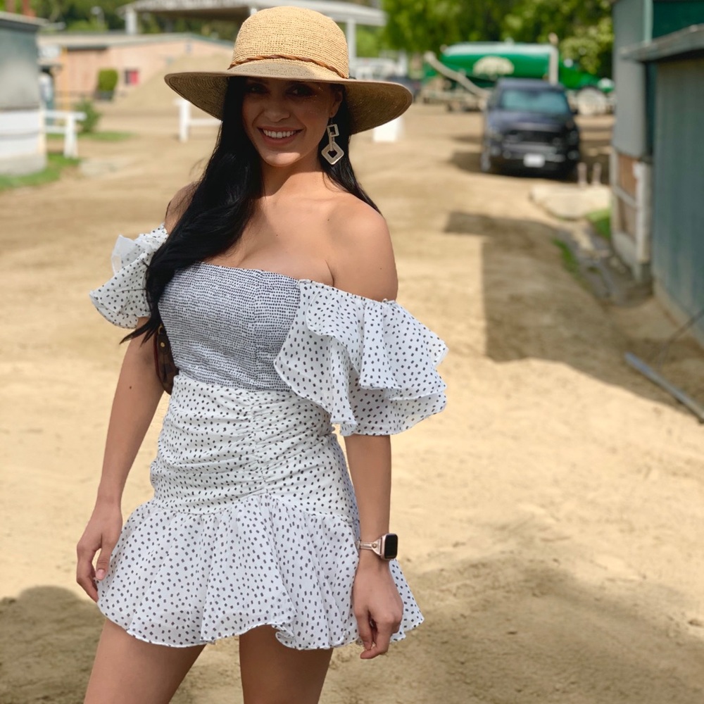 Polka dot ruffled dress